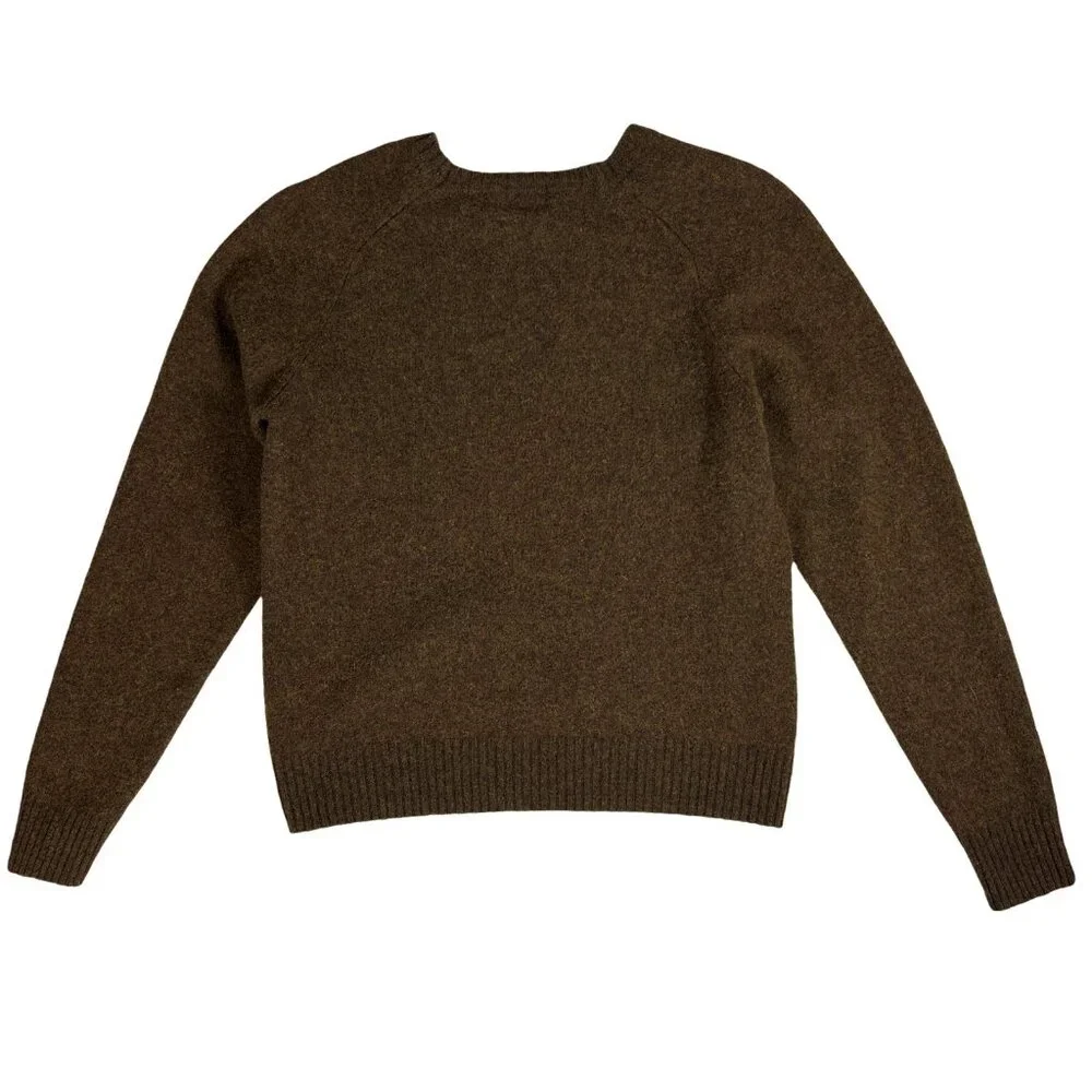 Uniqlo 100% Premium Lambswool Crew Neck Sweater – Heathered Brown | Small - Picture 6 of 13